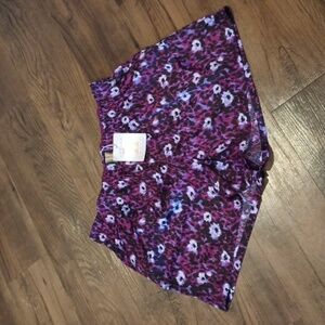 Savage X Fenty Purple High Waisted Leopard Print Floral Lounge Shorts A33